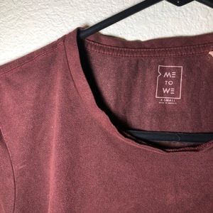 burgundy shirt